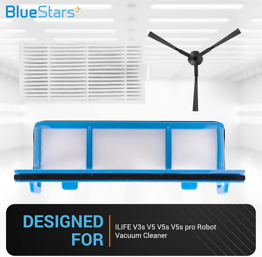 ILIFE V3 V3s V5 V5s Pro Robot Vacuum Parts Kit with Filters & Side Brushes