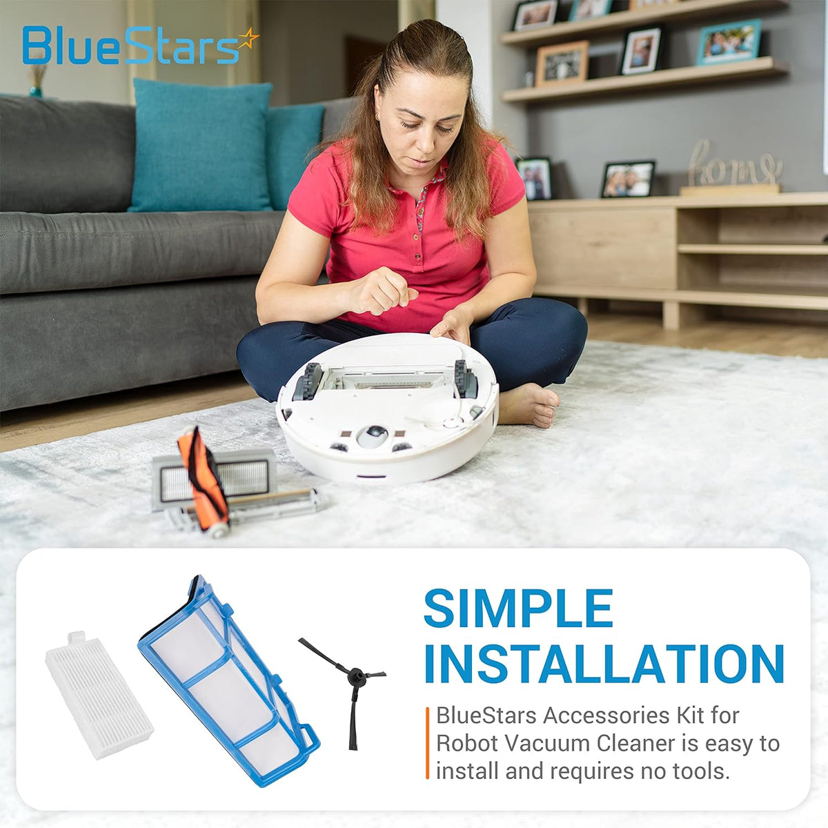 ILIFE V3 V3s V5 V5s Pro Robot Vacuum Parts Kit with Filters & Side Brushes