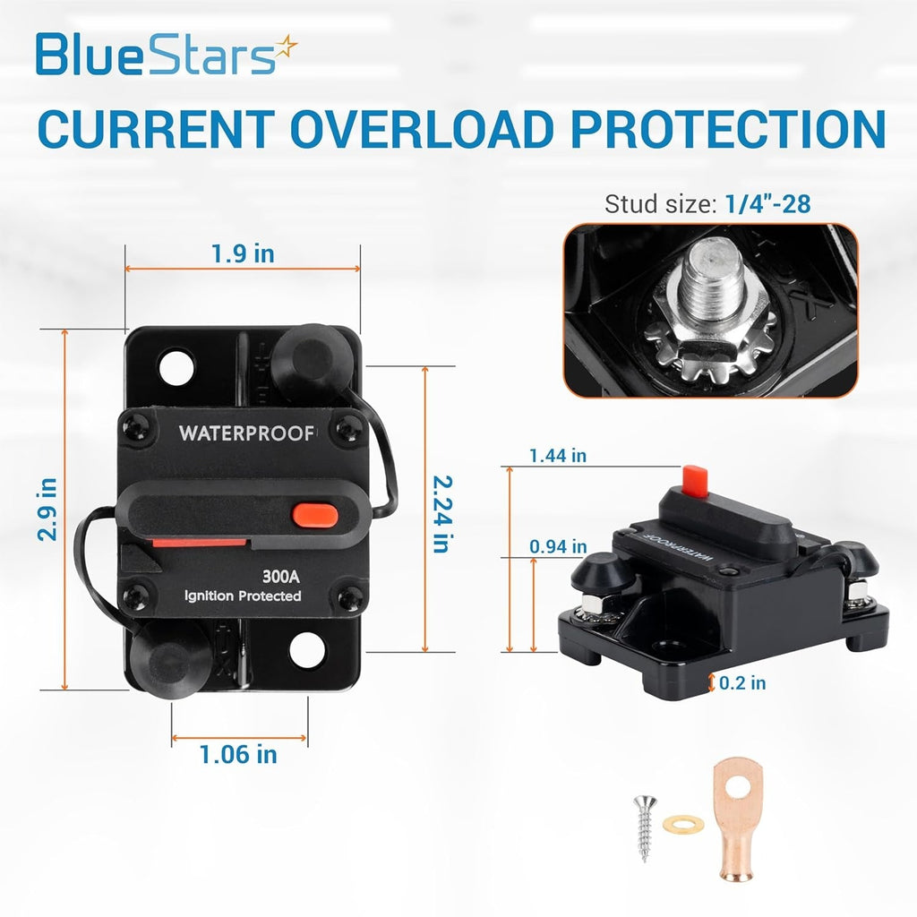 300A Waterproof Circuit Breaker (12V-48V DC) - 3 Pack