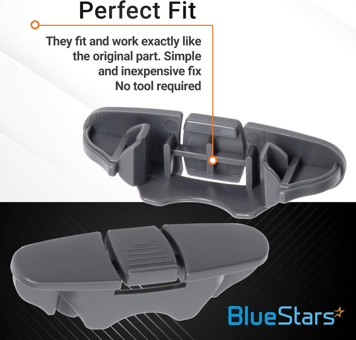 W10508950 Dishwasher Upper Rack Stop Clip for Whirlpool Kenmore - 4 Pack