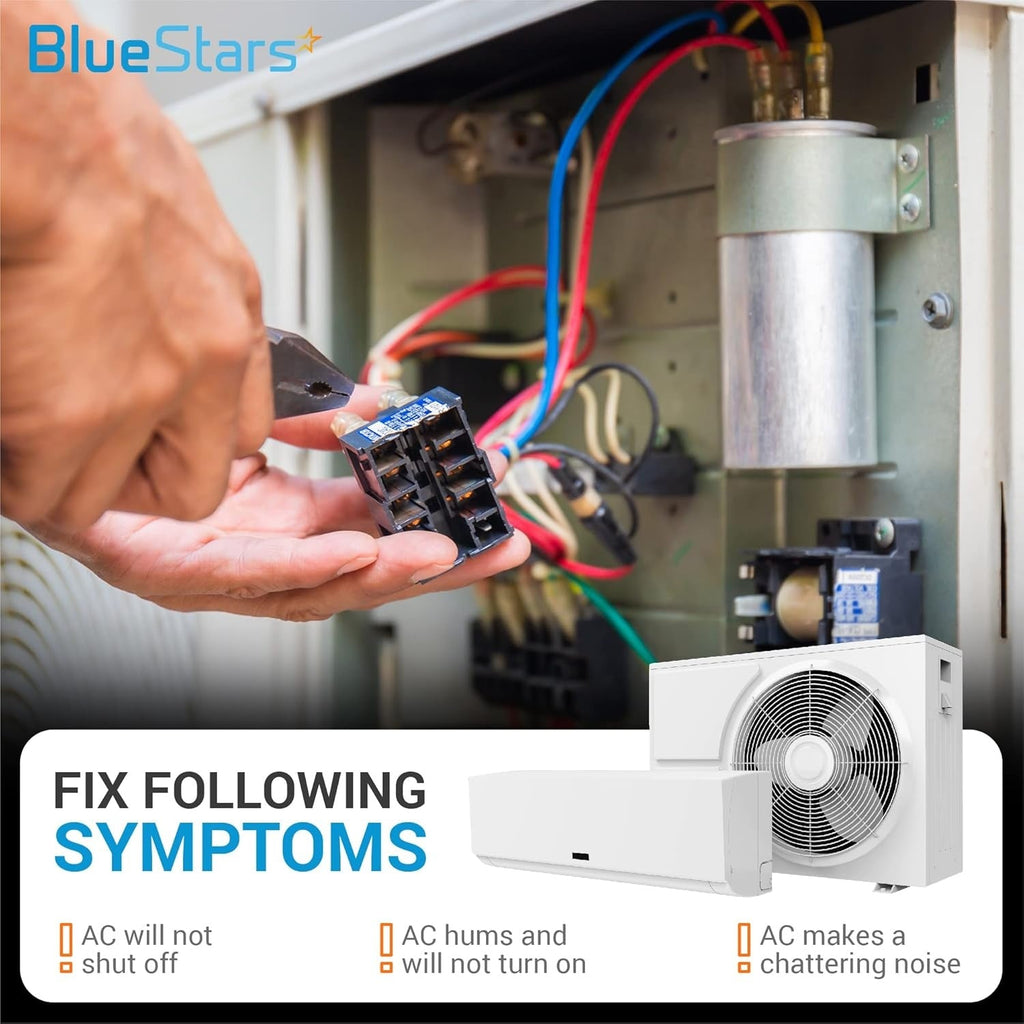 2 Pole Contactor, 40 Amp 24VAC Coil, AC Heat Pump Refrigeration Systems