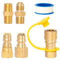 3/8" Natural Gas Quick Connect Fittings - Low-Pressure Propane/Natural Gas Hose for RVs/Grills