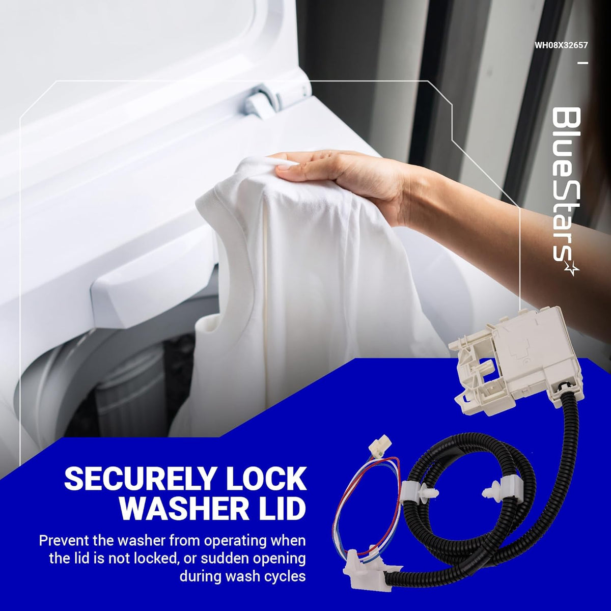 WH08X32657 WH08X31222 WH08X37937 Washer Lid Lock and Harness Kit - ForGE Washer