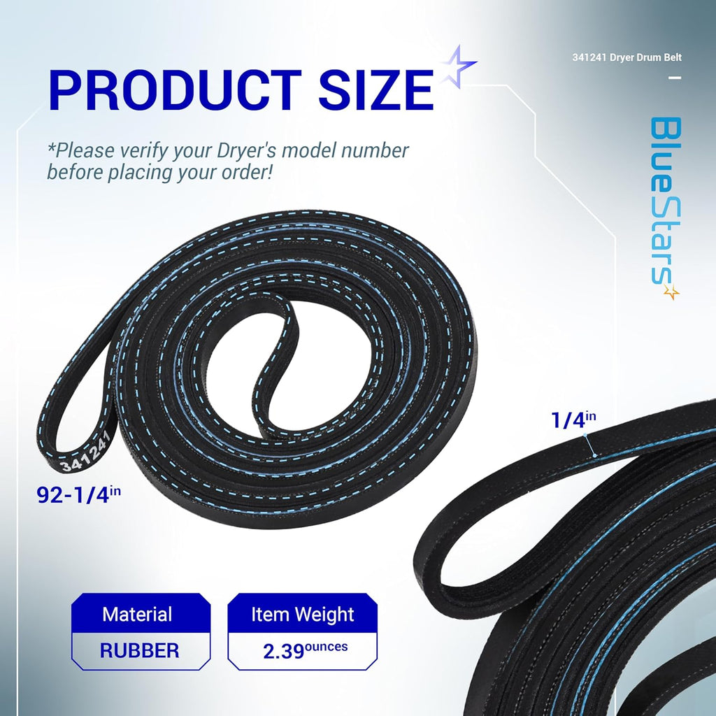 341241 Dryer Drum Belt for Whirlpool Kenmore Roper Amana