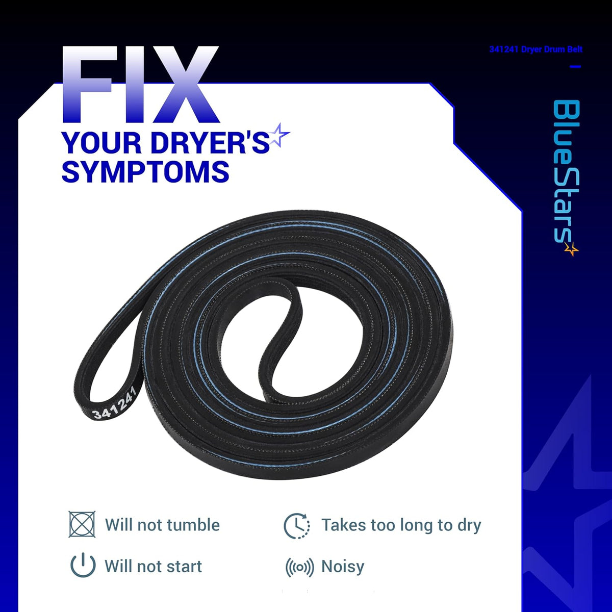 341241 Dryer Drum Belt for Whirlpool Kenmore Roper Amana