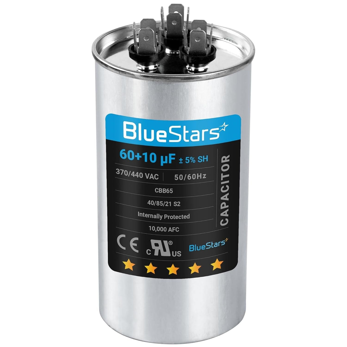 60+10 uF 370/440VAC ±5% CBB65 Dual Run Capacitor for AC Fan Condenser