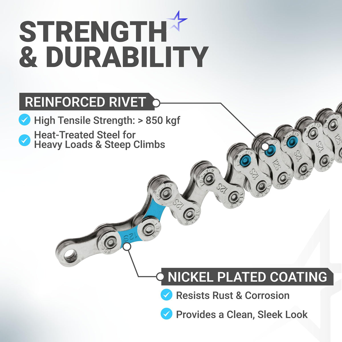 12-Speed Bike Chain, 1/2 x 11/128", 126 Links, Quick Link, Shimano SRAM Campagnolo