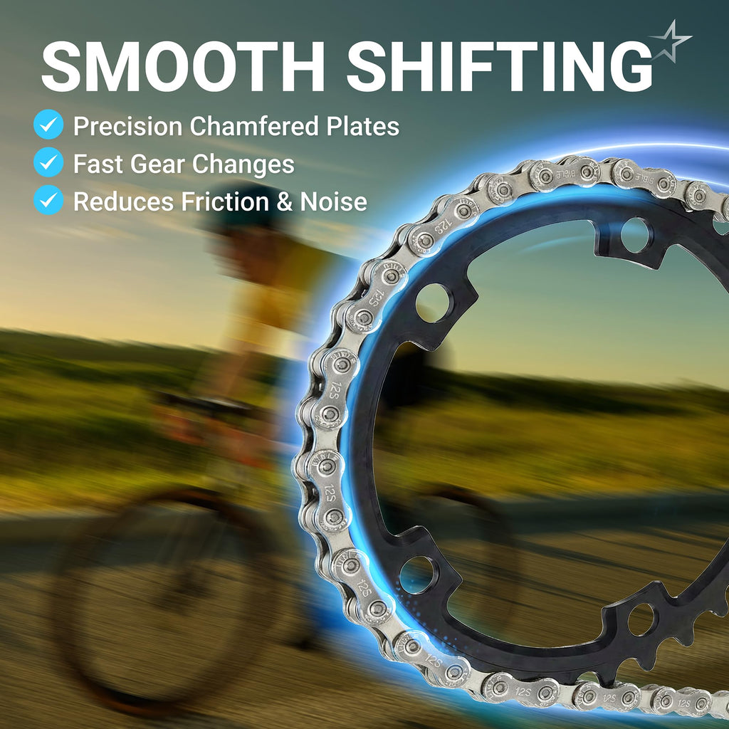 12-Speed Bike Chain, 1/2 x 11/128", 126 Links, Quick Link, Shimano SRAM Campagnolo