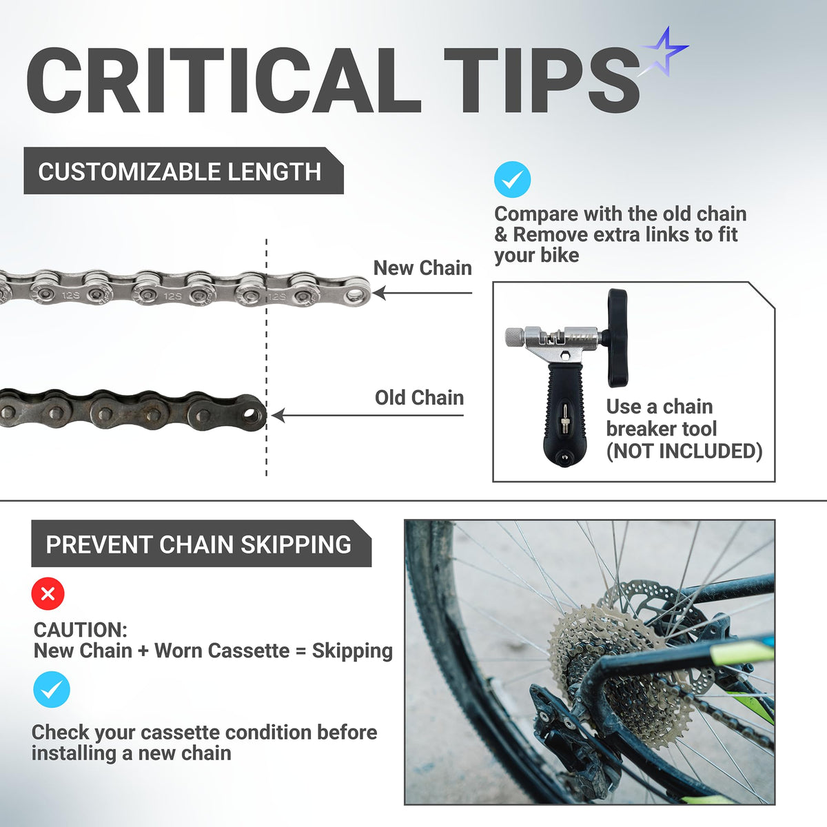 12-Speed Bike Chain, 1/2 x 11/128", 126 Links, Quick Link, Shimano SRAM Campagnolo