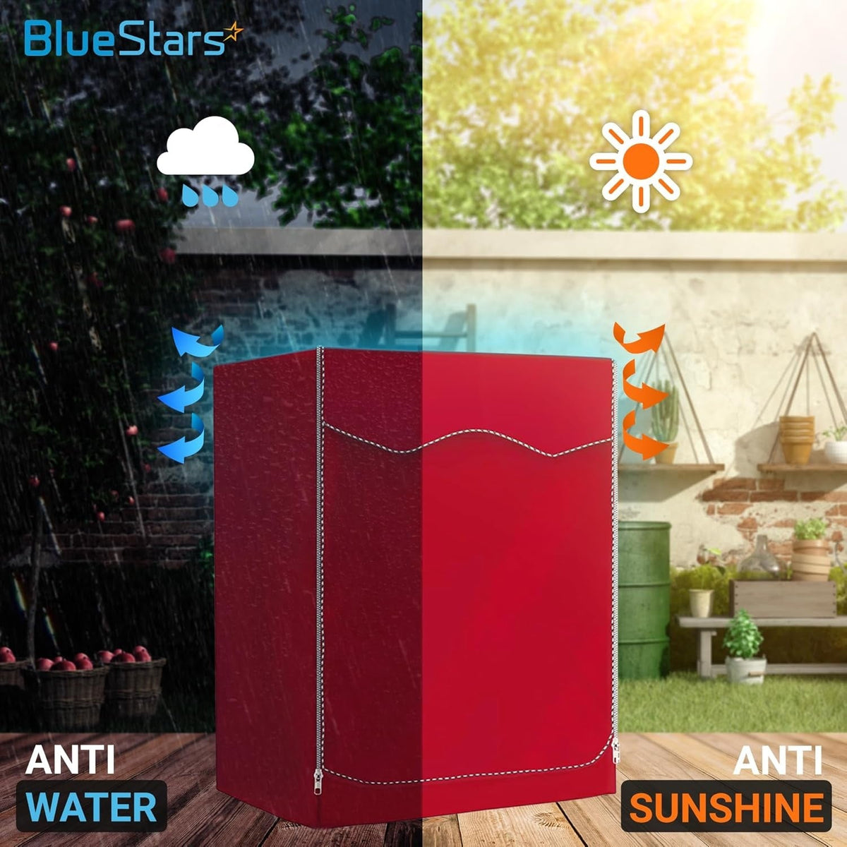 Front-Load Washer/Dryer Cover, Outdoor Protection, W27" x D33" x H39" - Red