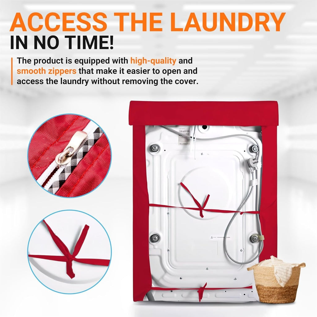 Front-Load Washer/Dryer Cover, Outdoor Protection, W27" x D33" x H39" - Red