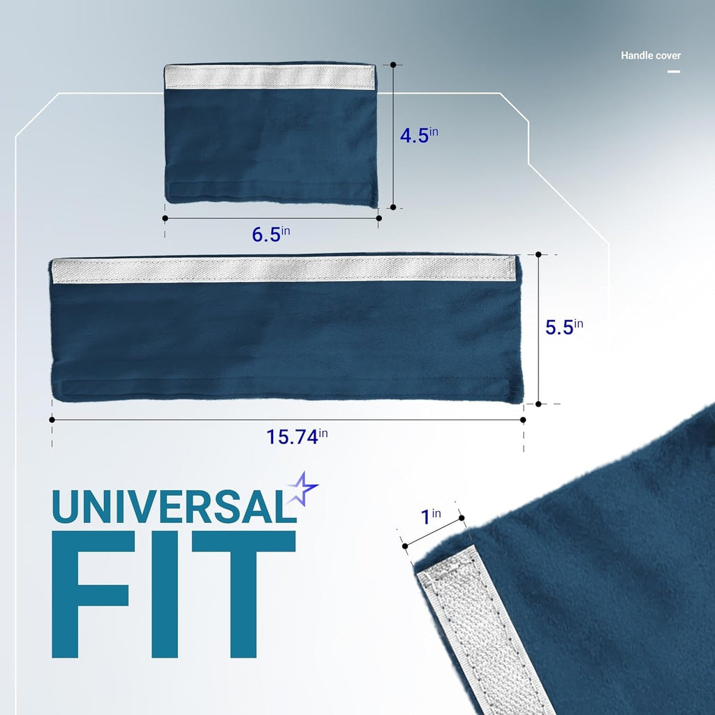 4 Refrigerator Handle Covers 15.74" x 5.5" and 2 Microwave Handle Covers 6.5" x 4.5" - Blue