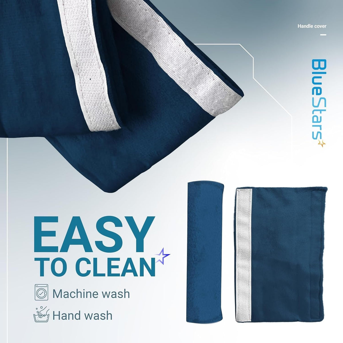 4 Refrigerator Handle Covers 15.74" x 5.5" and 2 Microwave Handle Covers 6.5" x 4.5" - Blue