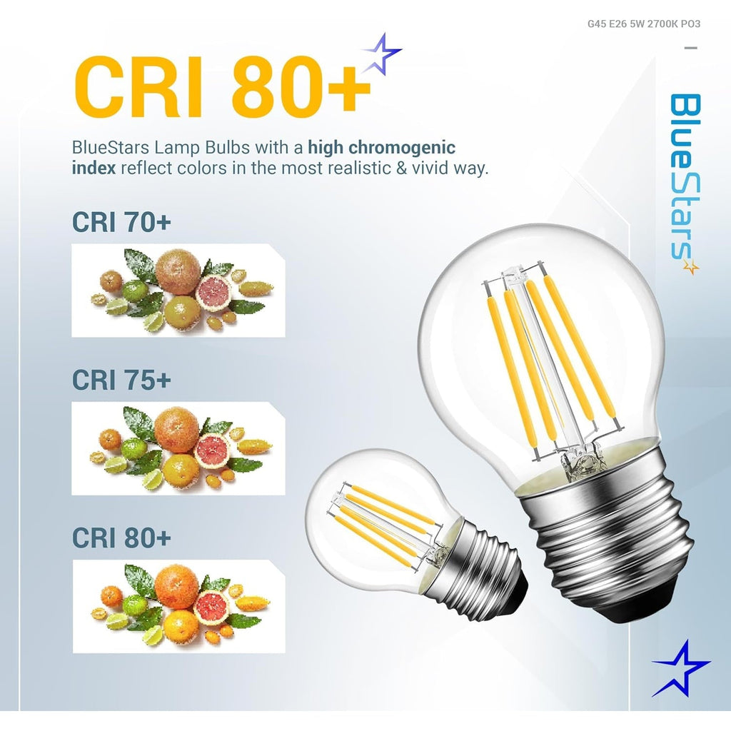 G45 E26 Edison LED Filament Globe Bulb 120V 5W - 3 Pack