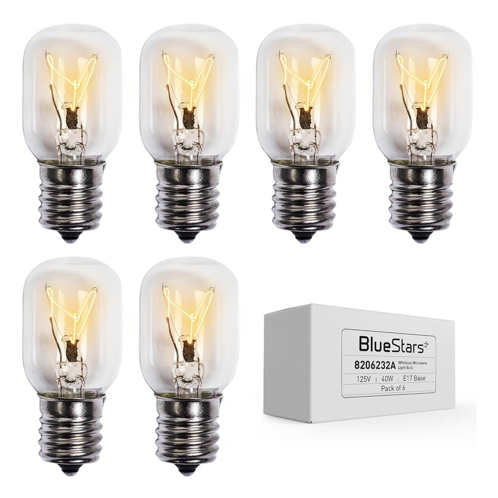 8206232A KEI 125V 40W E17 Microwave Bulbs for Whirlpool - 6 Pack
