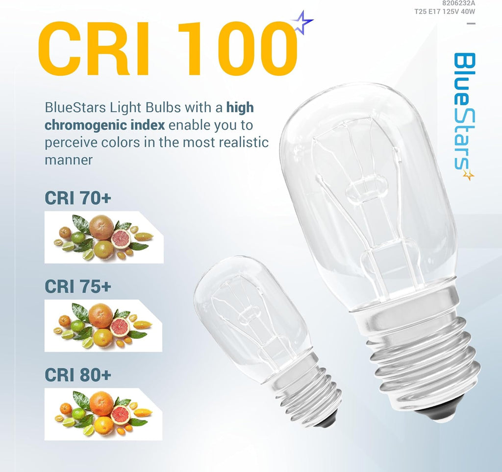 8206232A KEI 125V 40W E17 Microwave Bulbs for Whirlpool - 6 Pack