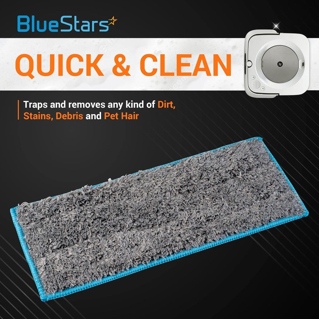 m6 Microfiber Wet Mopping Pads - Fits Braava Jet M6 6110 6012 6112 6113 - 4 Pack
