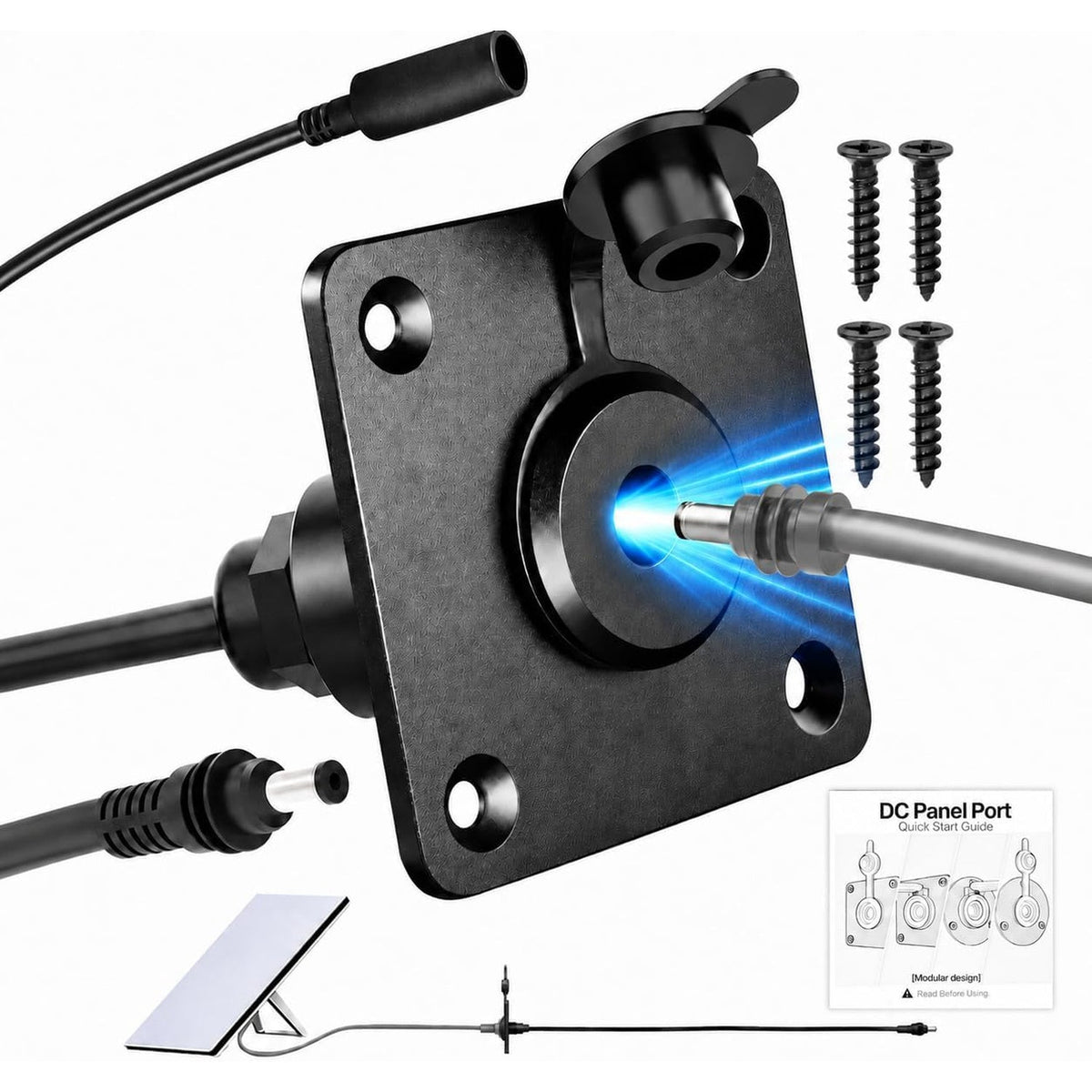 Starlink Mini Wall Socket Passthrough Kit with Power Adapter - Waterproof Aluminum, DC 5.5x2.1mm, RV Boat Truck