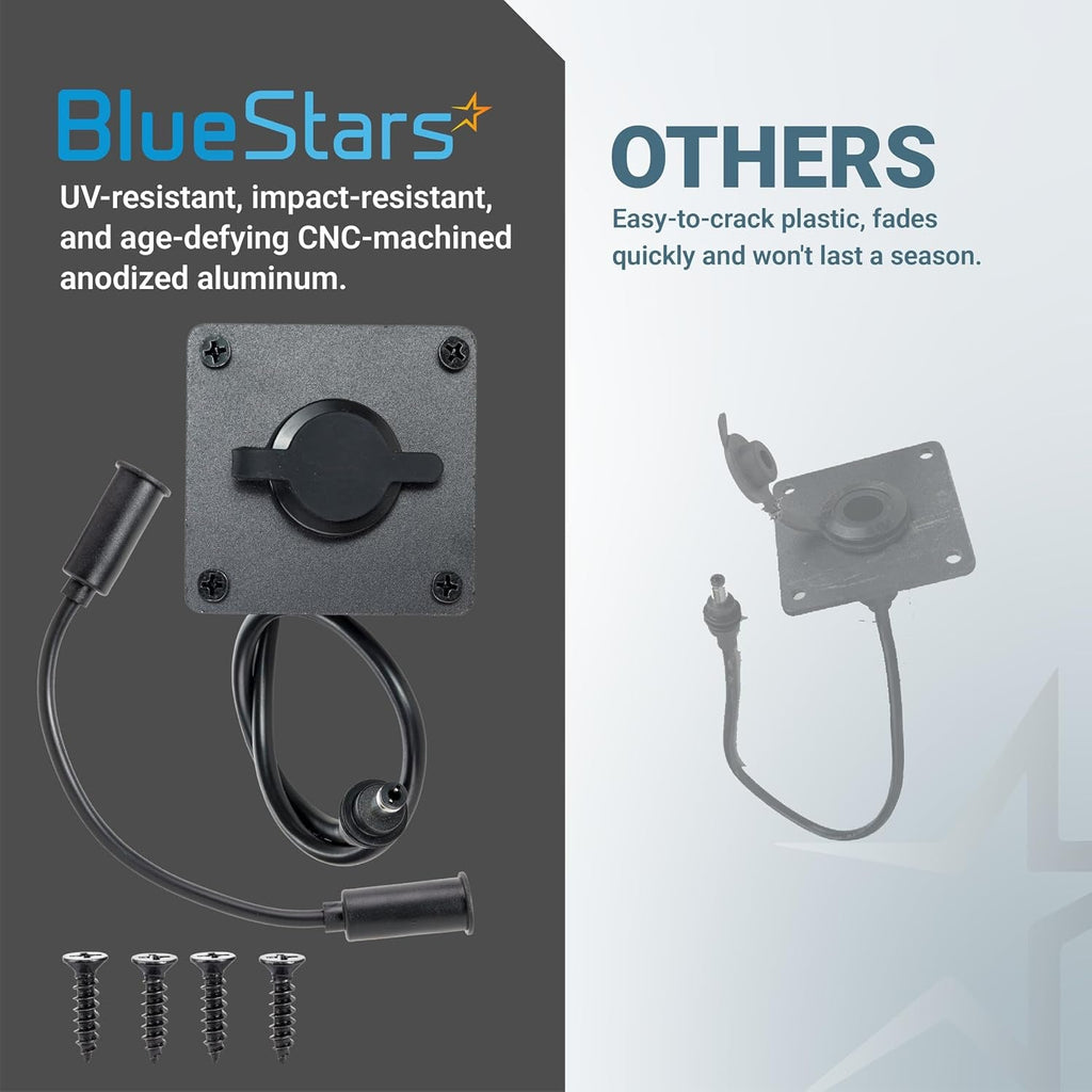 Starlink Mini Wall Socket Passthrough Kit with Power Adapter - Waterproof Aluminum, DC 5.5x2.1mm, RV Boat Truck