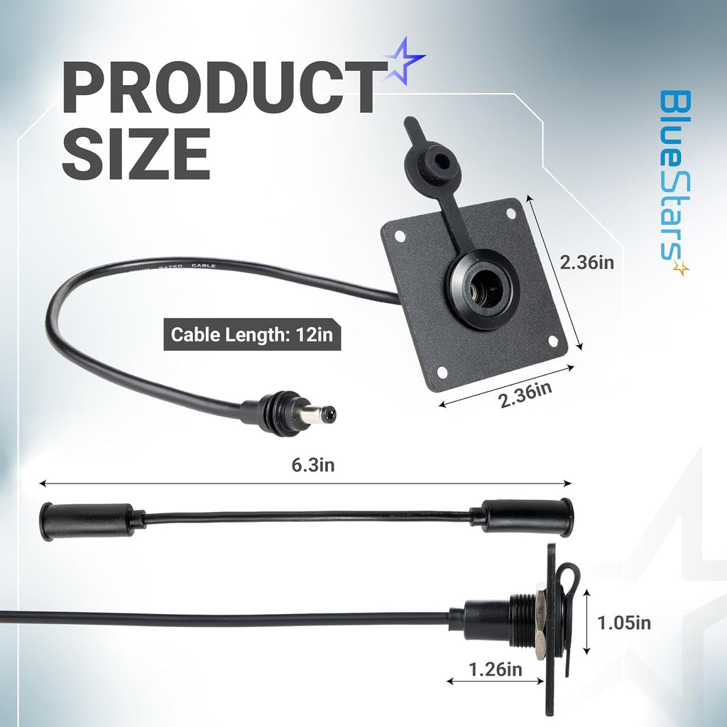 Starlink Mini Wall Socket Passthrough Kit with Power Adapter - Waterproof Aluminum, DC 5.5x2.1mm, RV Boat Truck