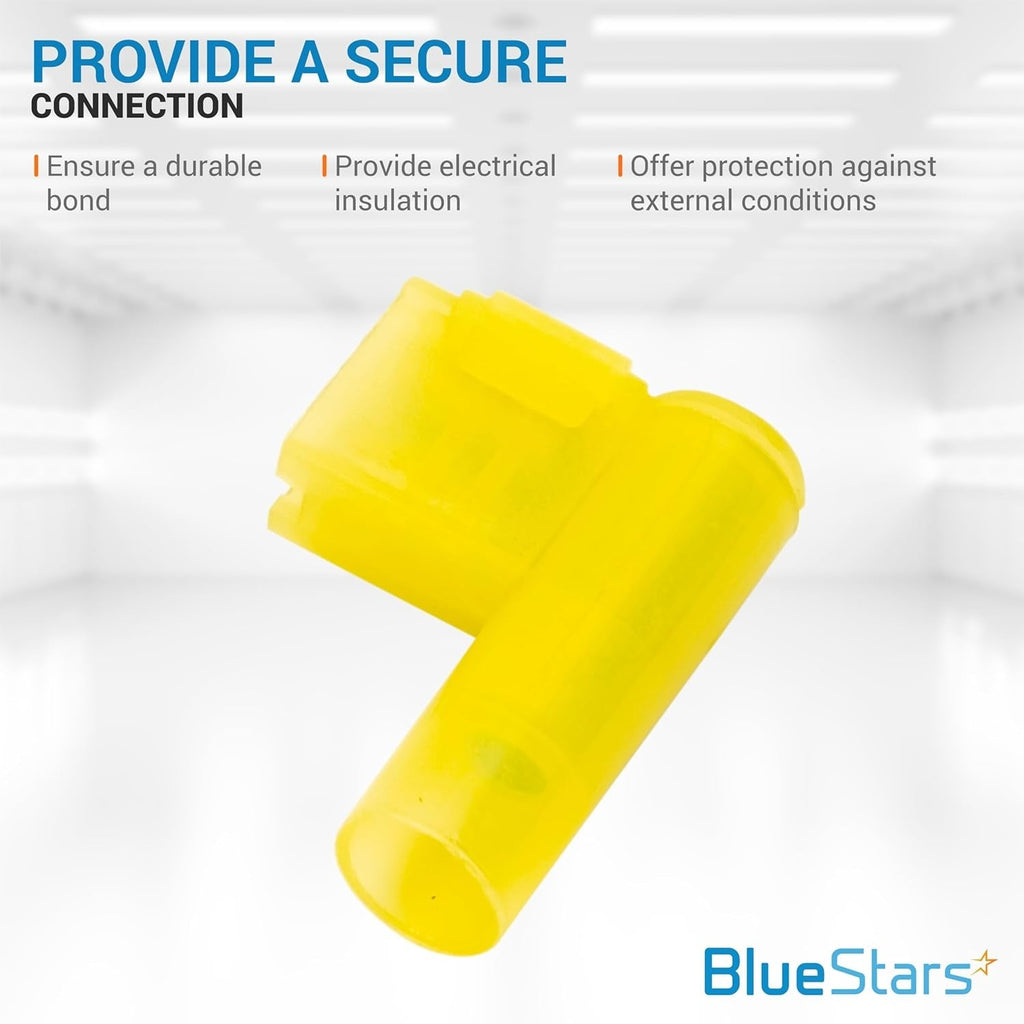 12-10 AWG Yellow Flag Spade Terminals Female (90 Degree) - 100 PCS
