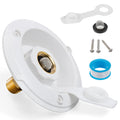 RV City Water Inlet with Check Valve, 3/4" NH Female to 1/2" NPT Male, Screws & Tape