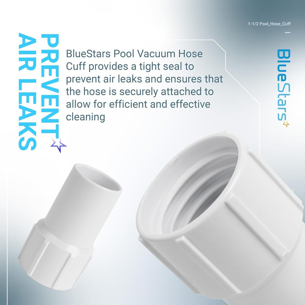 1-1/2" Pool Vacuum Hose Cuff for Spiral-Wound Hose Ends, Connects Vacuum Head - 4 Pack