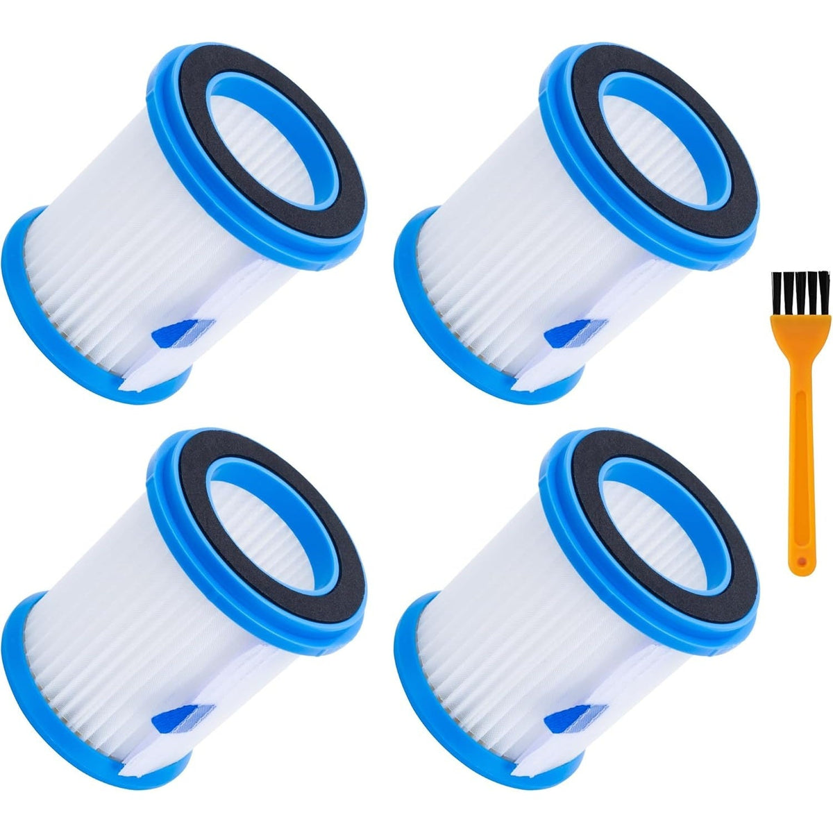 HEPA Filter with White Mesh for INSE N5S N5T S6T S6P Pro TMA Vacuums - 4 Pack + Brush