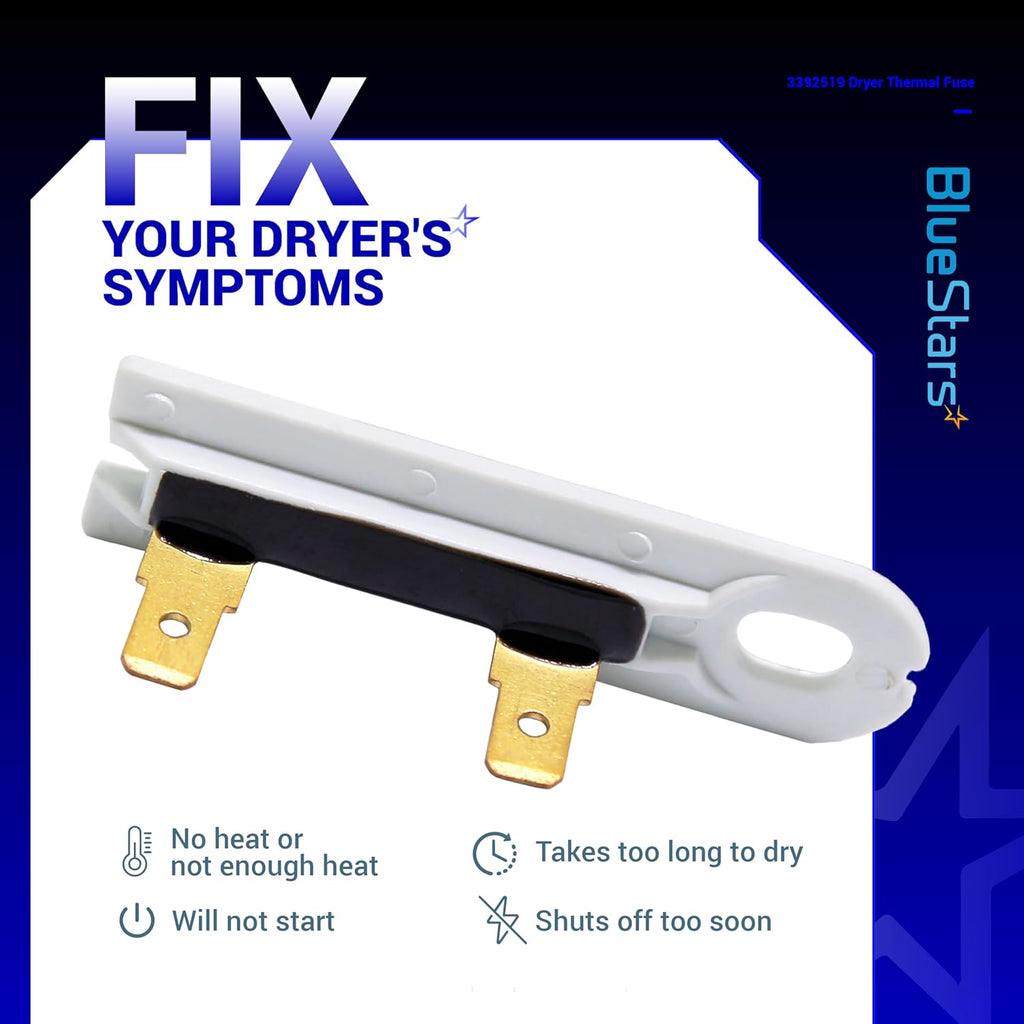 3392519 Dryer Thermal Fuse for Whirlpool Maytag Kenmore Dryers - 3 Pack