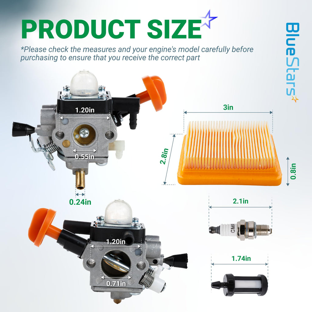 4180-120-0615 FS91R Trimmer Carburetor Kit - Fits STIHL FS91R FS91 FC91 FS111 Trimmer