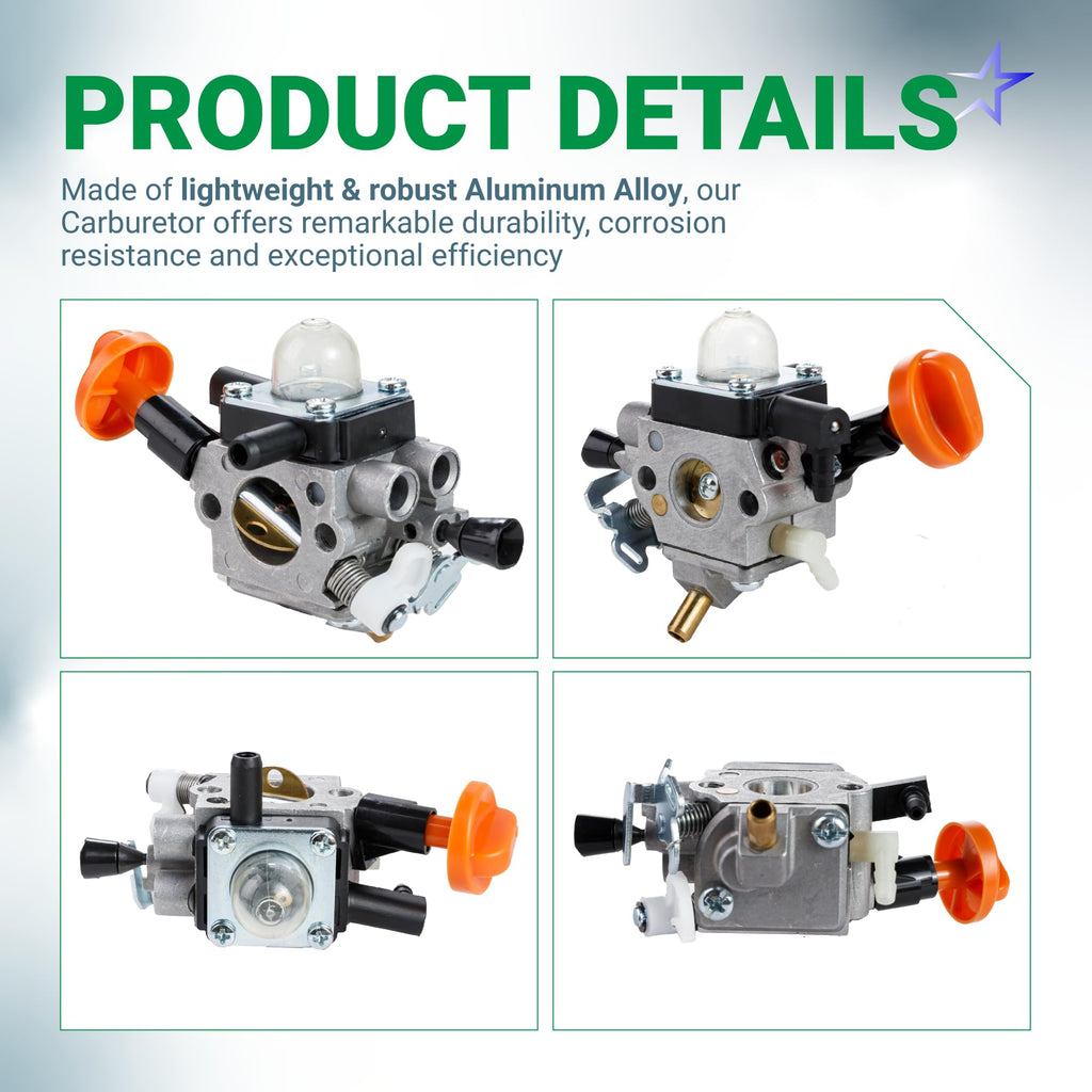 4180-120-0615 FS91R Trimmer Carburetor Kit - Fits STIHL FS91R FS91 FC91 FS111 Trimmer