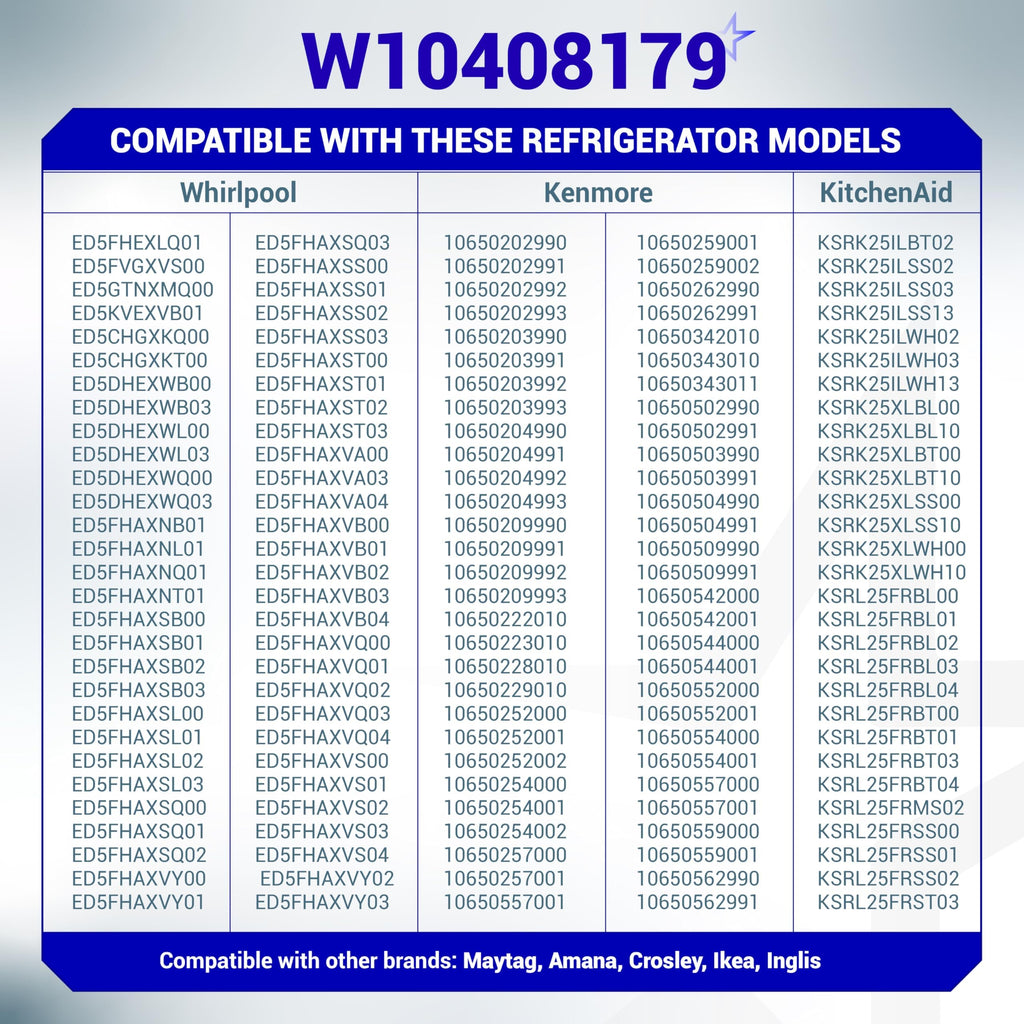 W10408179 Water Inlet Valve for Refrigerator Kenmore Whirlpool KitchenAid