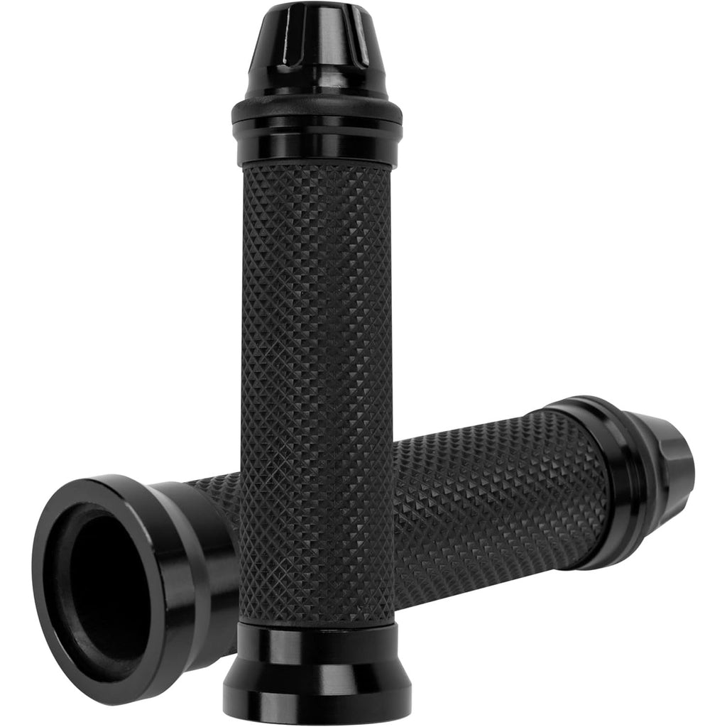 CNC Aluminum Rubber Motorcycle Hand Grips 7/8" Handlebars