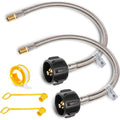 15" RV Propane Pigtail Hose, 1/4" Male NPT to QCC1, for 2-Stage Regulator - 2 Pack