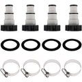 Universal Pool Hose Adapter Set for Intex 1.25"/1.5" Hoses, 1500-4000 GPH Pumps - 4 Pack