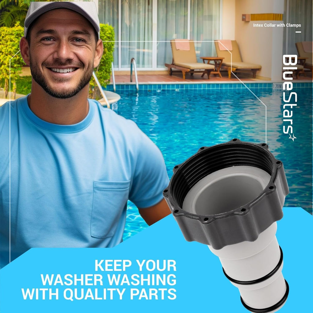 Universal Pool Hose Adapter Set for Intex 1.25"/1.5" Hoses, 1500-4000 GPH Pumps - 4 Pack