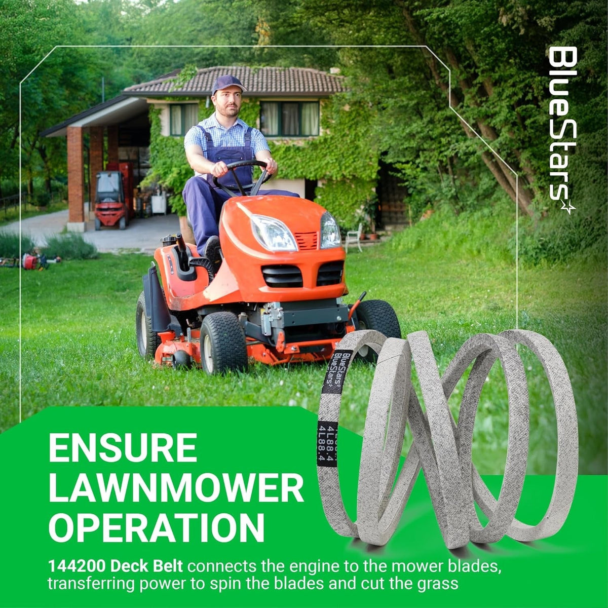 144200 532144200 Deck Belt for AYP Craftsman Husqvarna LTH130 YTH150 LTH120 YTH180, 88.4"