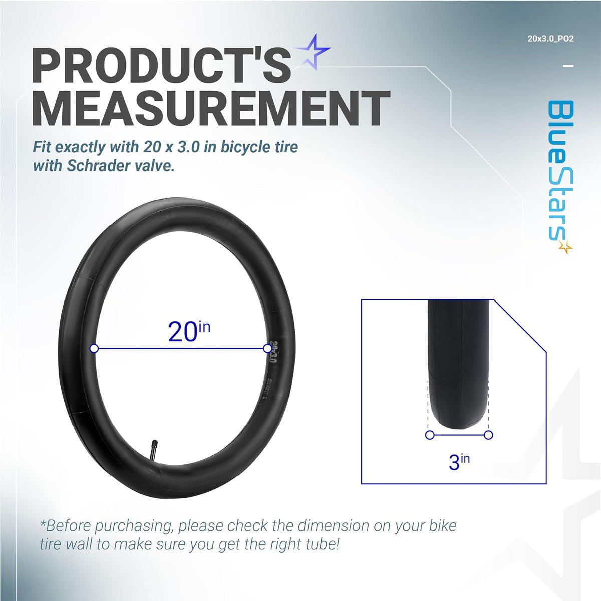 20" x 3.0" Bike Inner Tubes - 2 Pack
