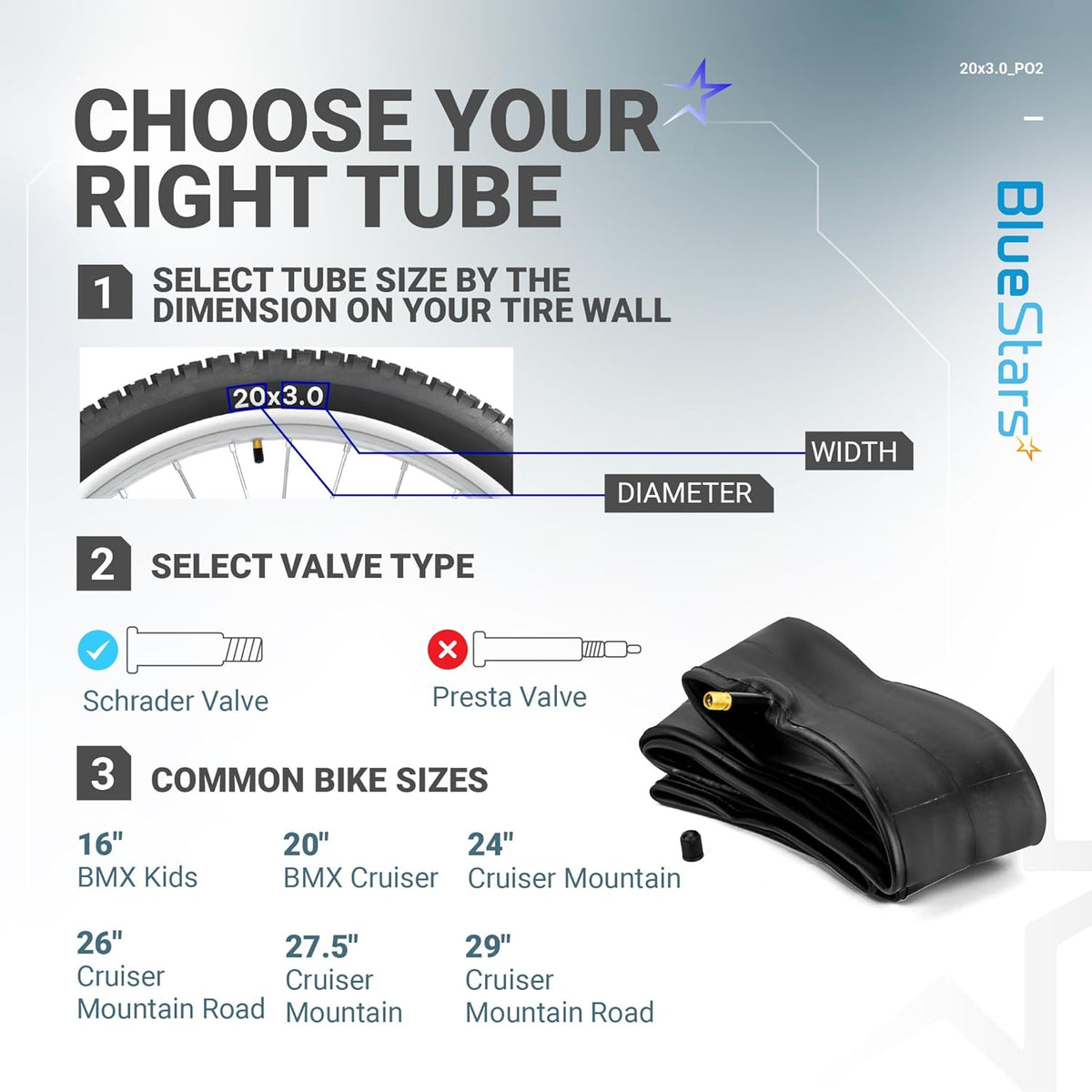 20" x 3.0" Bike Inner Tubes - 2 Pack