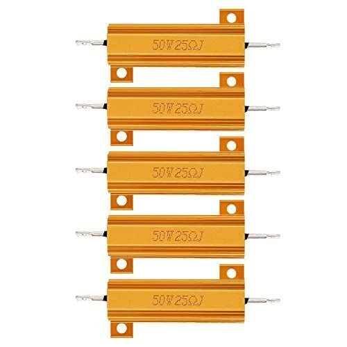 50W 25 Ohm Aluminum Case Wirewound Resistor - Resistance Tolerance ±5% 25r - 5 Pack