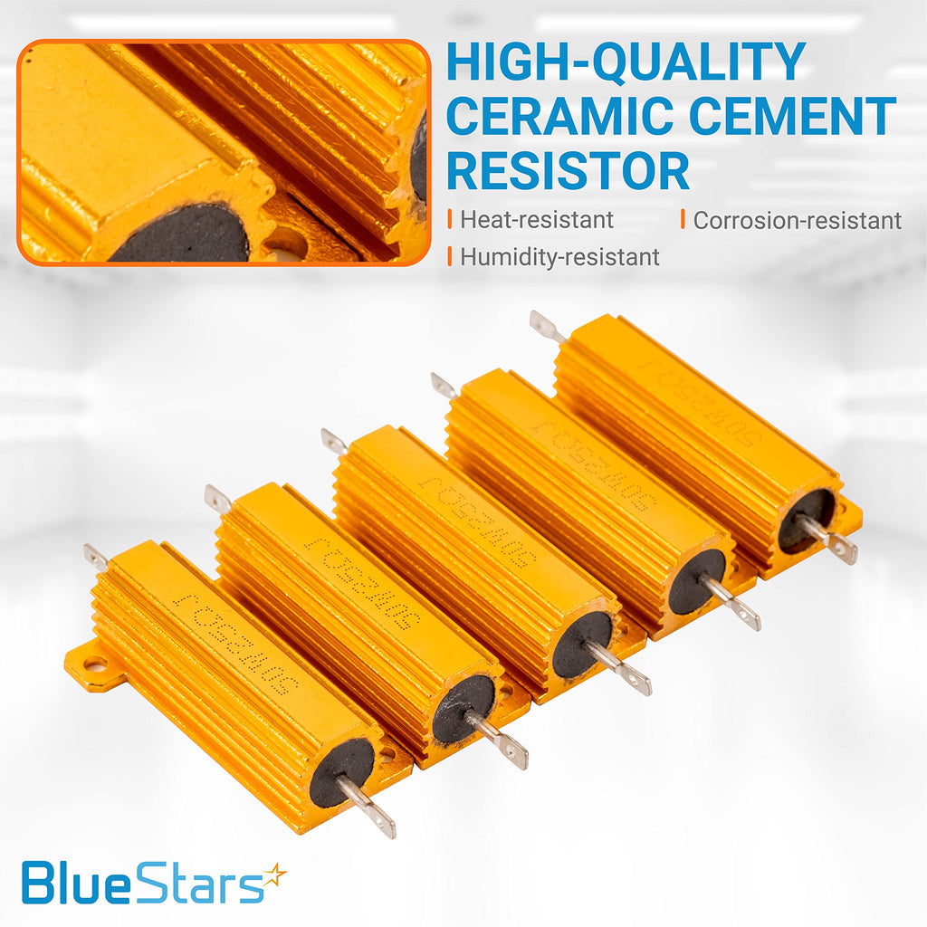 50W 25 Ohm Aluminum Case Wirewound Resistor - Resistance Tolerance ±5% 25r - 5 Pack