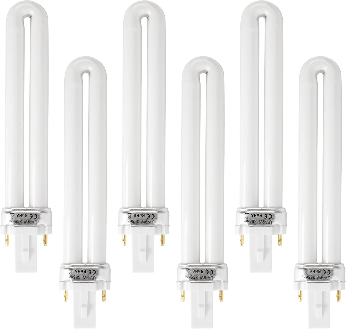 9W 21050 U-Shape 2-Pin UV Bulbs for DynaTrap DT3009 DT3019 DT3039 - 6 Pack