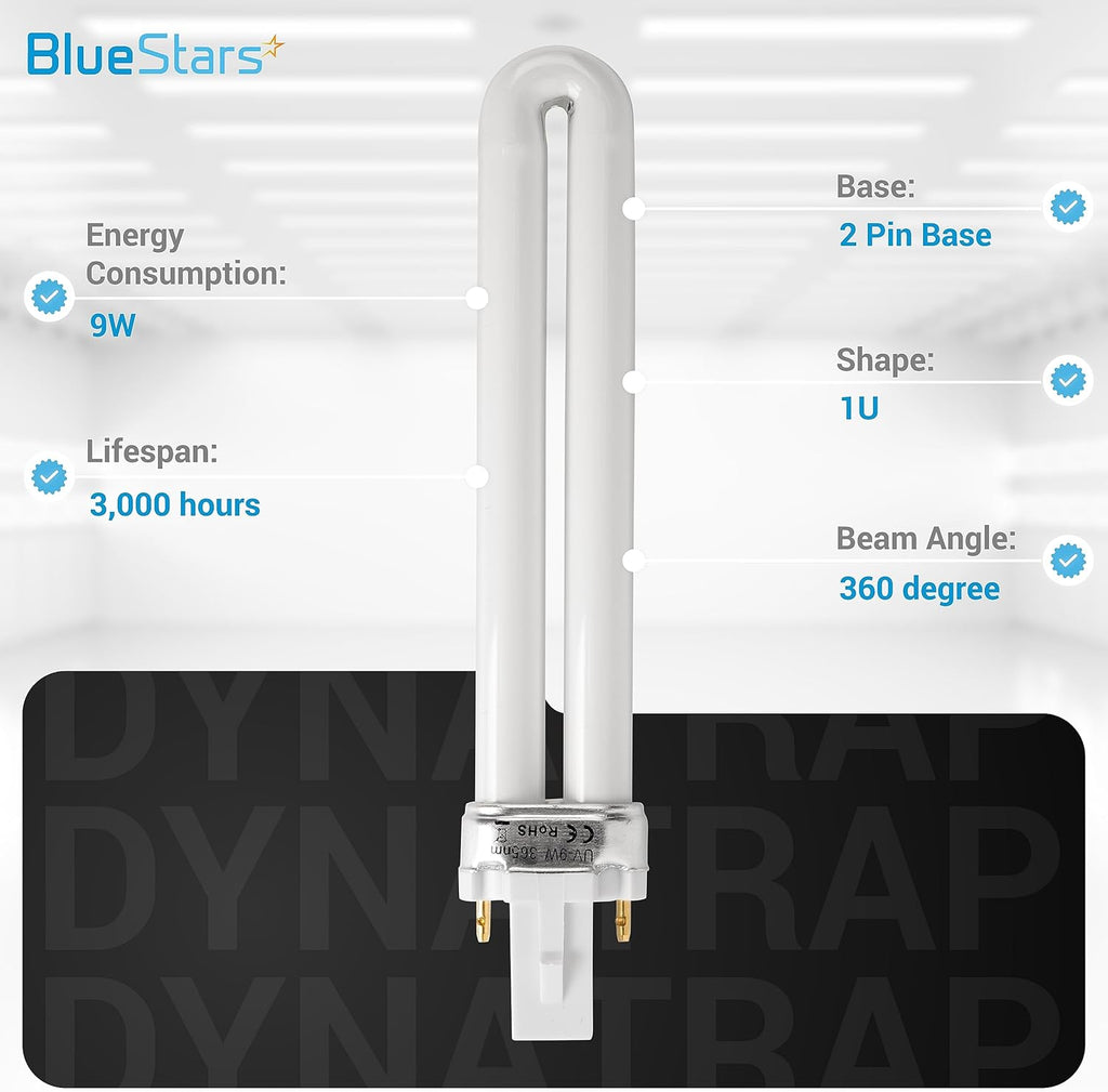 9W 21050 U-Shape 2-Pin UV Bulbs for DynaTrap DT3009 DT3019 DT3039 - 6 Pack