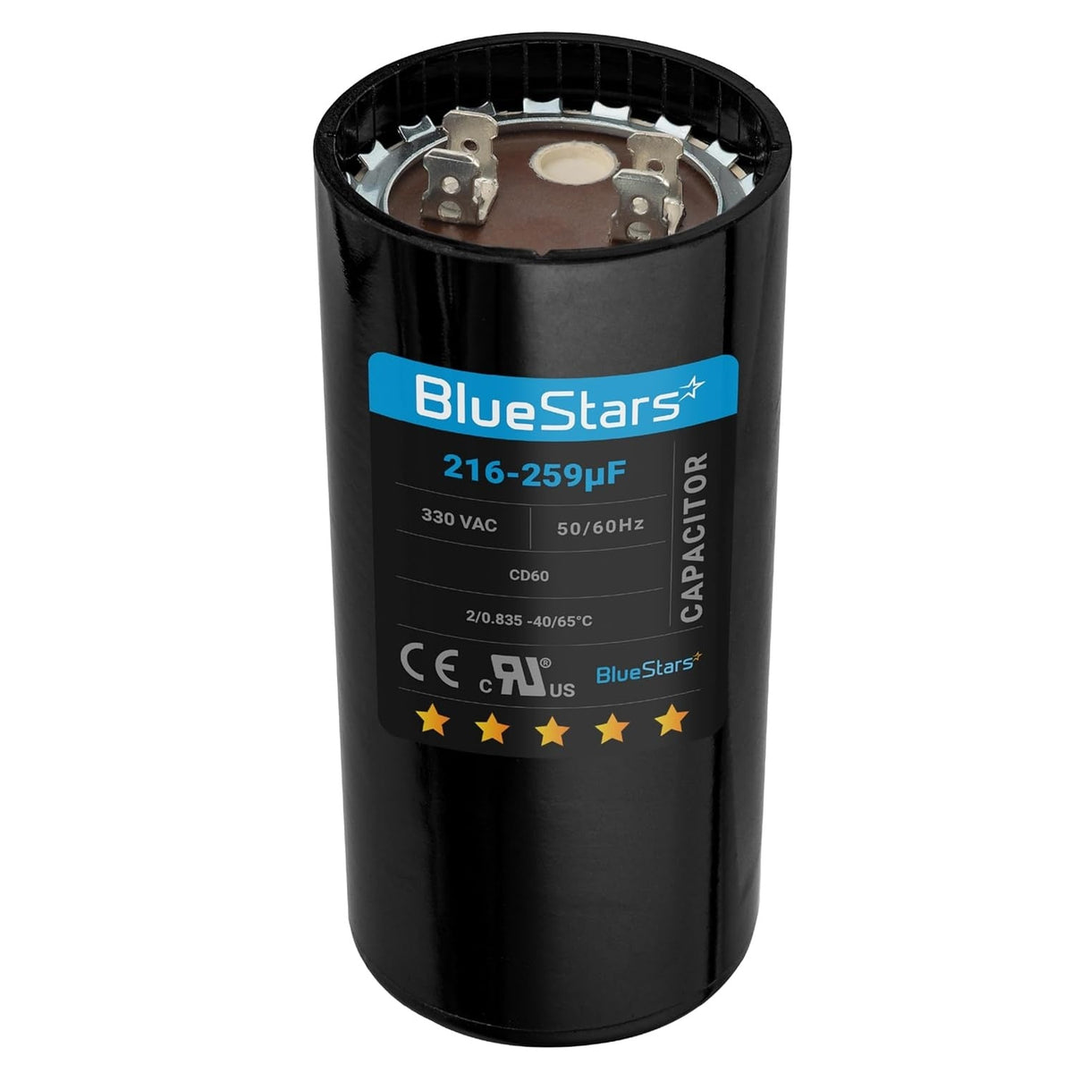 216-259 uF MFD 330 VAC Round Start Capacitor - Fits AC Motor Run, Fan Start, Heat Pump