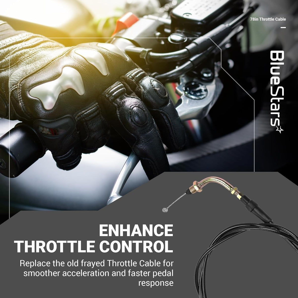 78-Inch Throttle Cable for GY6 50cc-150cc Scooter Moped Go-Kart Engines