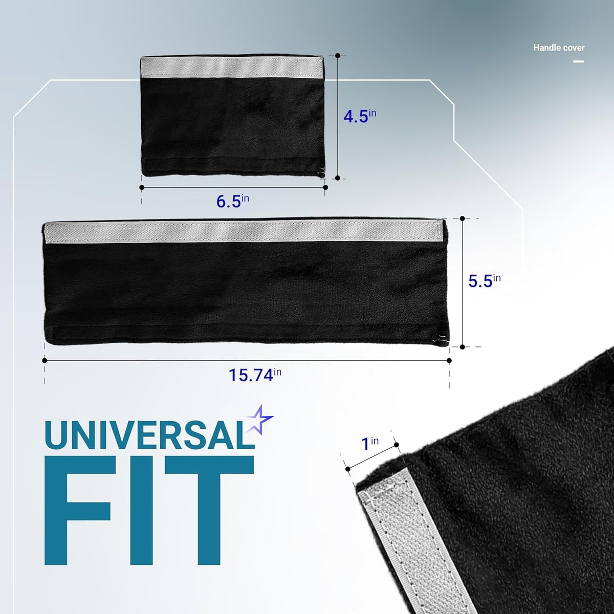4 Refrigerator Handle Covers 15.74" x 5.5" and 2 Microwave Handle Covers 6.5" x 4.5" - Black