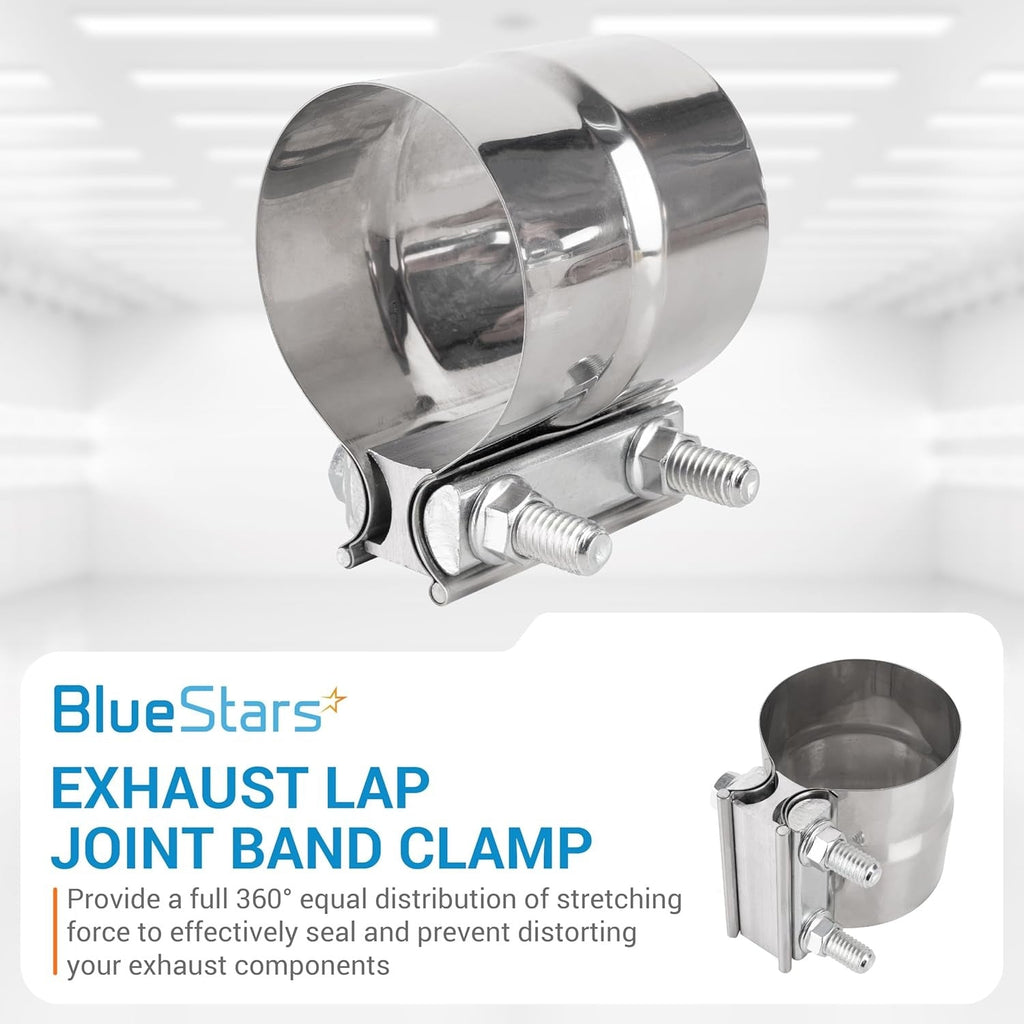 3" Lap Joint Band Clamp with 304 Stainless Steel - 2 Pack