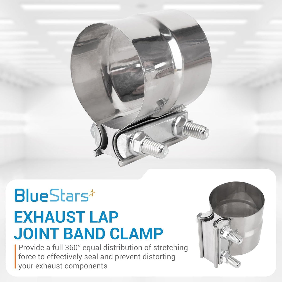 3" Lap Joint Band Clamp with 304 Stainless Steel - 2 Pack