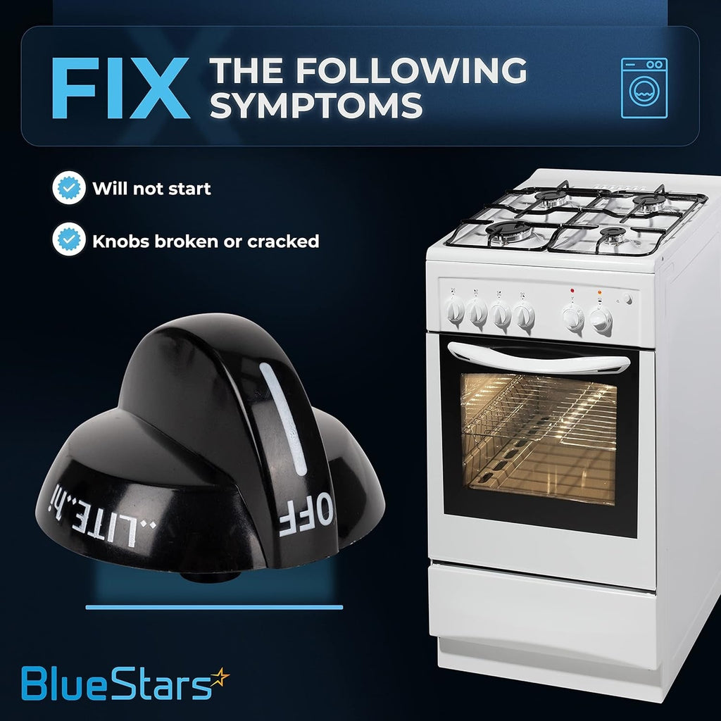 316220009 Range Burner Gas Stove Knob Replacement - For Frigidaire Ranges - 2 Pack