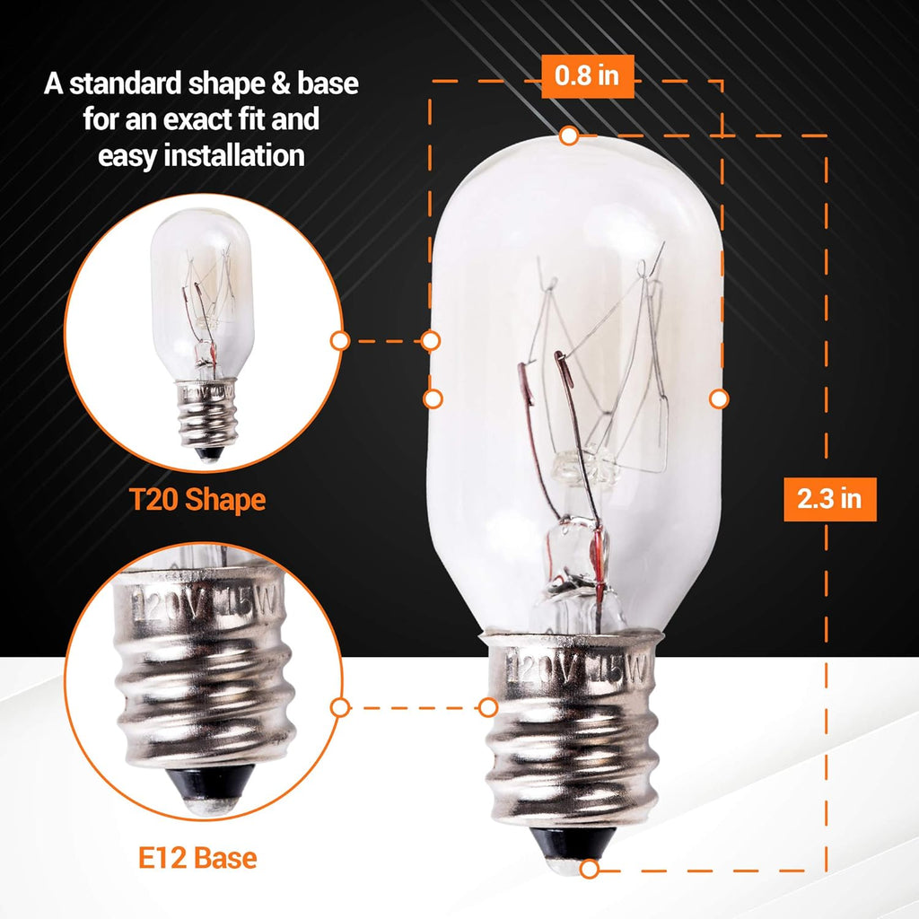 E12 T20 15W Salt Lamp Bulbs 120V 2700K for Himalayan Lamps Wax Warmers - 14 Pack